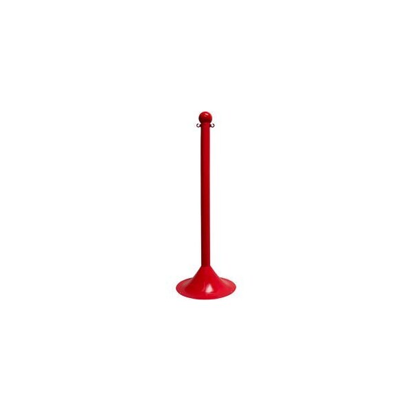 Global Equipment Mr. Chain Light Duty Plastic Stanchion Post, 41"H, Red - 91505