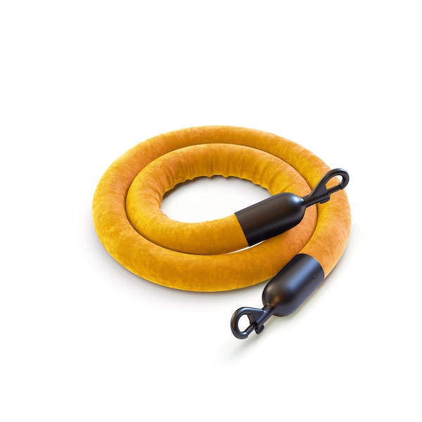 Montour Line Velvet Rope Gold With Black Snap Ends 10ft.Cotton Core - PVR150-100-GD-SE-BK