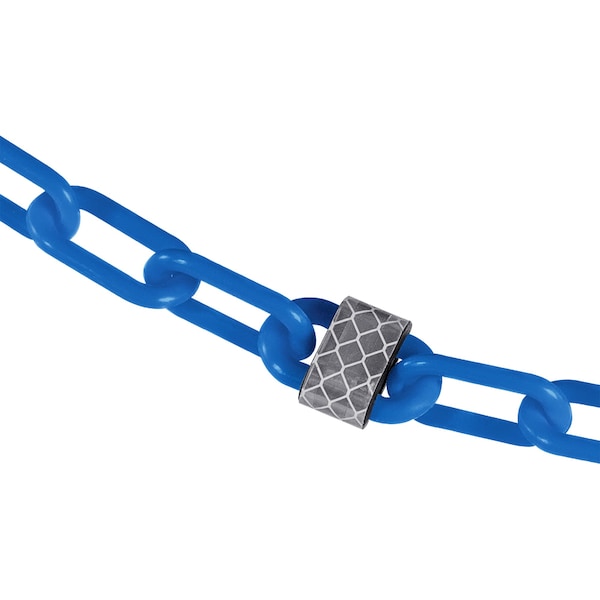 Mr. Chain 2" x 25' Sky Blue Reflective Plastic Safety Chain - 52024-25