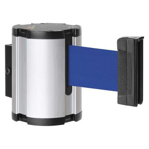 Lavi Industries Retractable Belt Barrier, Silver, 15 ft Length, Satin Aluminum - 50-41300SA/BL