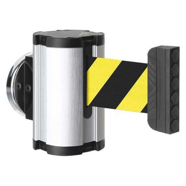 Lavi Industries Retractable Belt Barrier, Silver, 10 ft Length, No Legend, Satin Aluminum - 50-3010MG/SA/SF