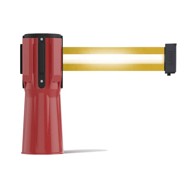 Montour Line Retractable Belt Barrier Cone Mount Red Case 7.5ft Y Ref. Belt - CP100-RD-YRH75