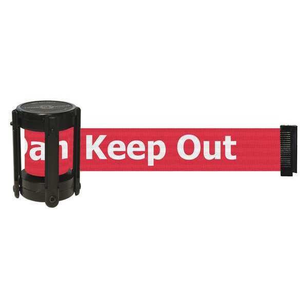 Tensabarrier Barrier Post with Belt, Black, 7 1/2 ft Length, 4" Post Height, Unfinished - CASSETTE-STD-NO-RHX-C