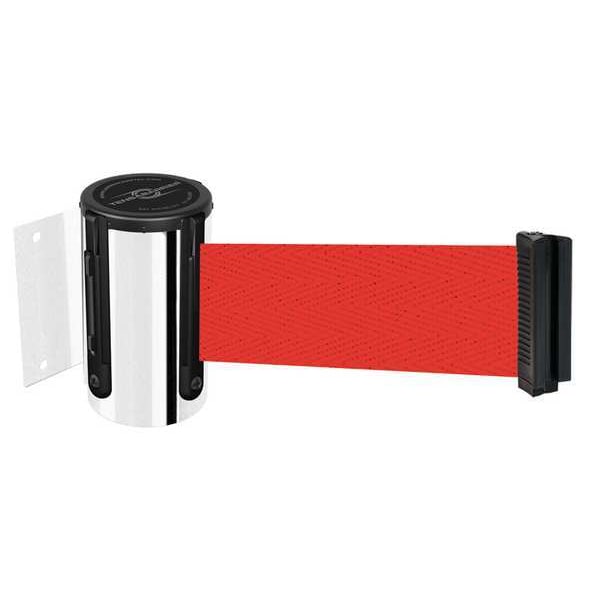 Tensabarrier Belt Barrier, Chrome, Belt Color Red - 896-STD-1P-MAX-NO-R5X-C