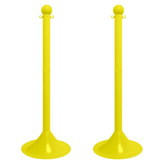 Mr. Chain Yellow Medium Duty Stowable Stanchion, 6PK - 93702-6