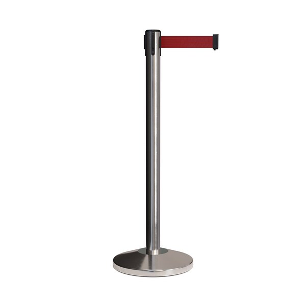 Montour Line Stanchion Belt Barrier Pol.Steel Post 13ft. Maroon Belt - ES400-PS-MN-130