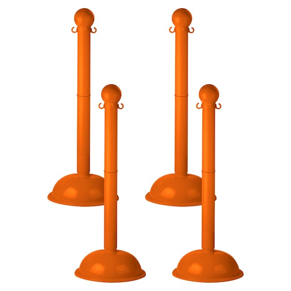 Mr. Chain Safety Orange HD Stowable Stanchion, 6PK - 93612-4