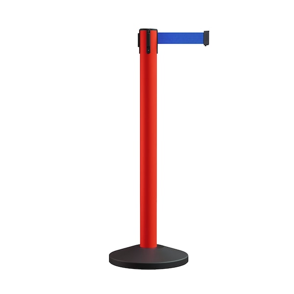 Montour Line Stanchion Belt Barrier Red Post 16ft.Blue Belt - ES660-RD-BL-160