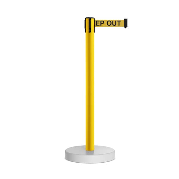 Montour Line Stanchion Belt Barrier WaterFillable Base Yellow Post 7.5ftDange.Belt - P400WF-YW-DANGEYB-75
