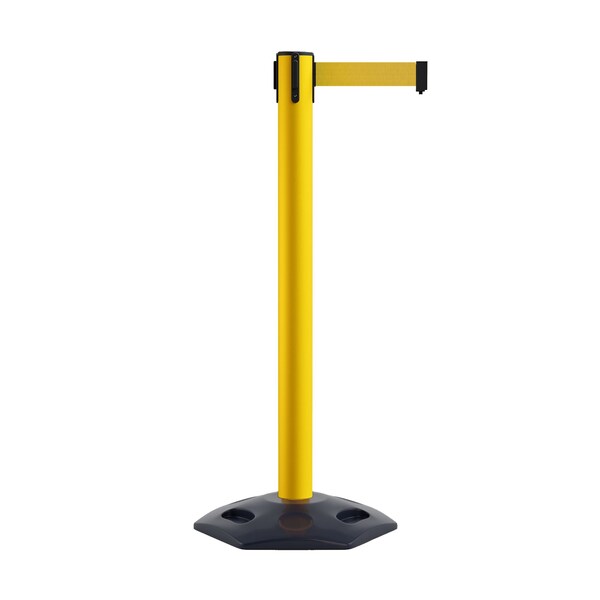 Montour Line Stanchion Belt Barrier Rubber Base Yellow Post 16ft.Yellow Belt - P660DRB-YW-YW-160