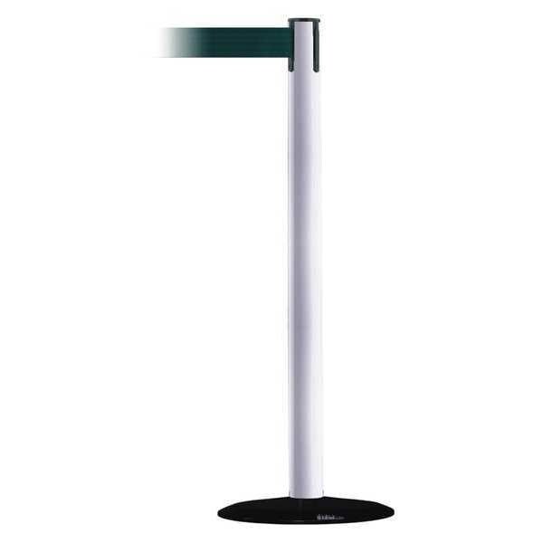 Tensabarrier Barrier Post with Belt, White, 7 1/2 ft Length, 38 in Post Height, No Legend - 889B-33-32-STD-NO-G6X-C