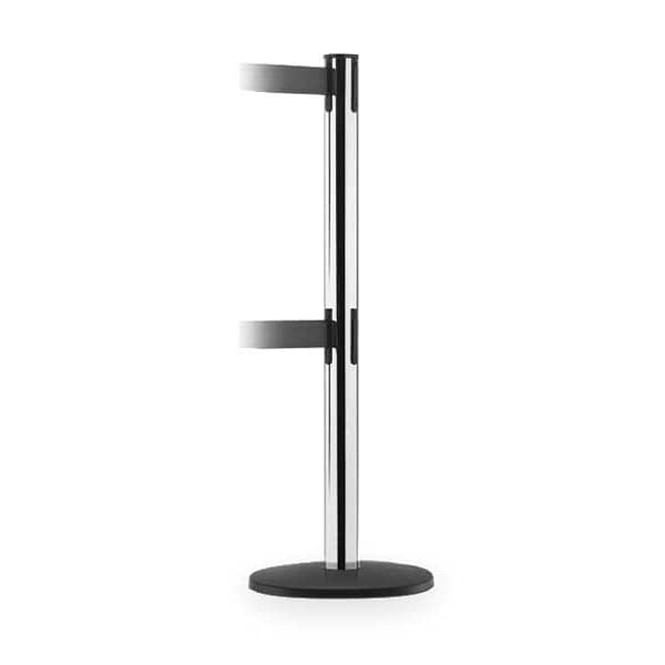 Tensabarrier Barrier Post with Belt, 7 1/2 ft Length, 38 in Post Height, Caution Do Not Enter - 889T2U-3S-3S-STD-NO-YAX-C
