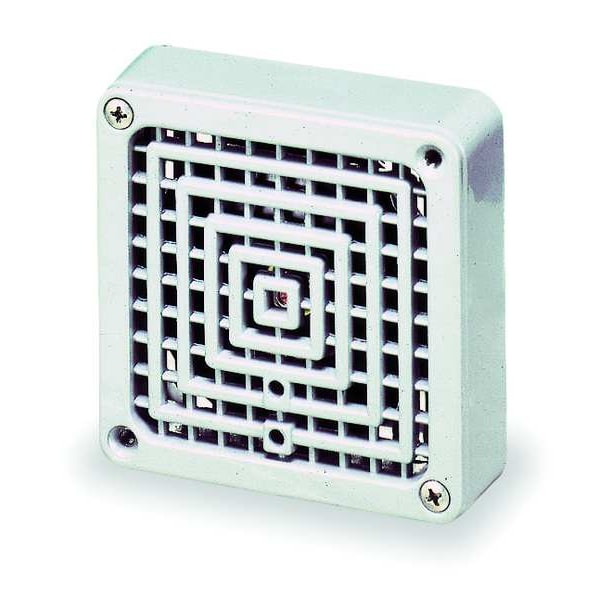 Federal Signal Vibratone Horn, Bell Alarm Type, 120V AC, Indoor, Flush or Semi-Flush Mounting, 4 in x 4 in, Gray - 350-120-30