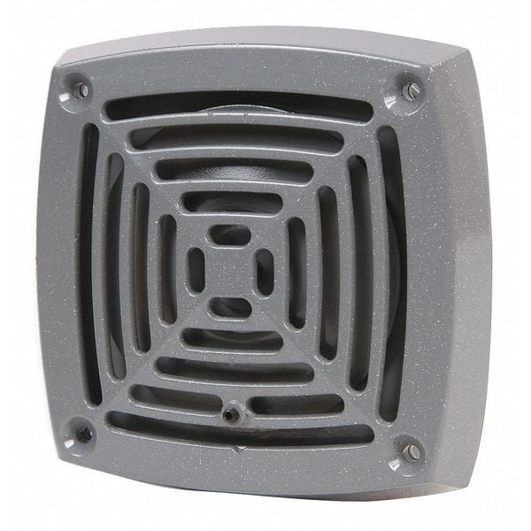 Edwards Signaling Vibrating Horn, 120V AC, .13 Amps, Panel Mount, Heavy Duty Die Cast, 4.625" x 4.625", Indoor - 870P-N5