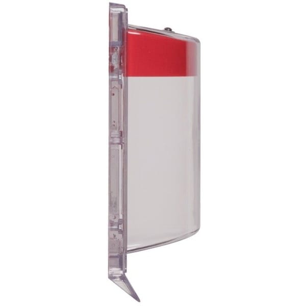 Safety Technology International Pull Station Cover with Horn, Polycarbonate, Wall Mount, Red/Clear, 3 3/16 in Depth, 6 13/16 in Wide - STI-1100