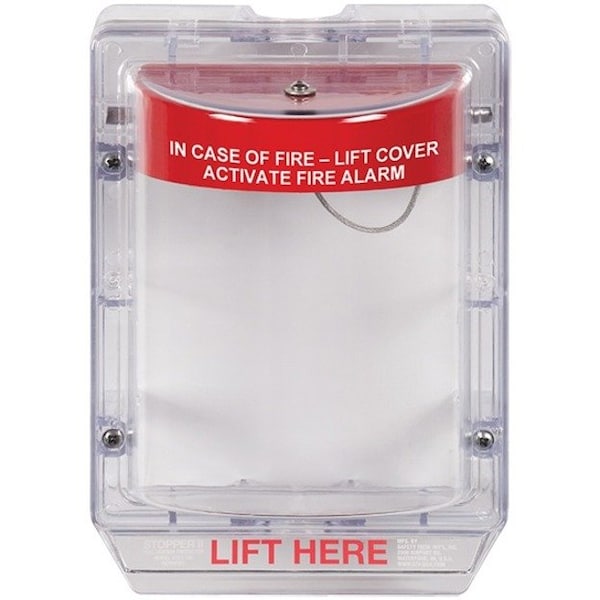 Safety Technology International Pull Station Guard, Polycarbonate, Surface Mount, Clear, 5 3/16 in Depth, 6 13/16 in Width, No Alarm - STI-1230