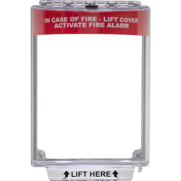 Safety Technology International Pull Station Guard, Polycarbonate, Flush Mount, 5 1/2 in Width, 2 5/8 in Depth, Red - STI-13010FR