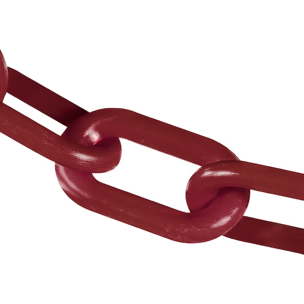 Mr. Chain 4" x 25' Crimson Plastic Safety Chain - 40058-25