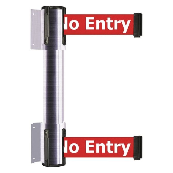 Tensabarrier Belt Barrier, Satin Chrome, 13 ft Length, 16 1/2 in Post Height, No Entry - 896T2-1S-MAX-RBX-C