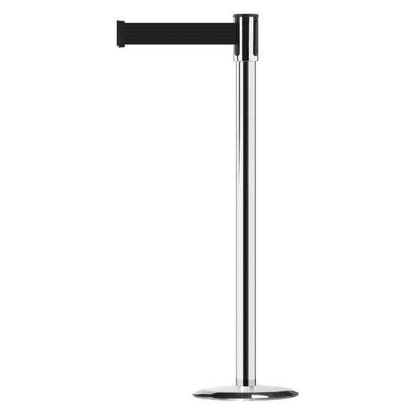 Tensabarrier Barrier Post with Belt, 7 1/2 ft Length, 38 in Post Height, No Legend - 890U-1P-1P-1P-STD-NO-B9X-C