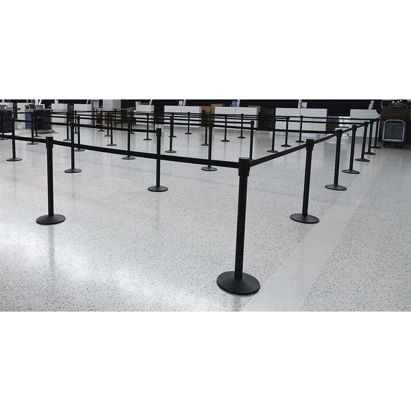 Retracta-Belt Barrier Post with Belt, Yellow, 15 ft Length, 40 in Post Height, ARC Flash Zone - Keep Out, Yellow - 321YA-ARC