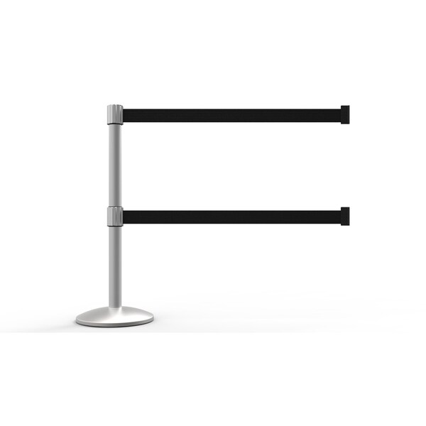 Banner Stakes Retractable Belt Barrier, 7 ft Length, 7 ft Length, Matte - AL6108M-D