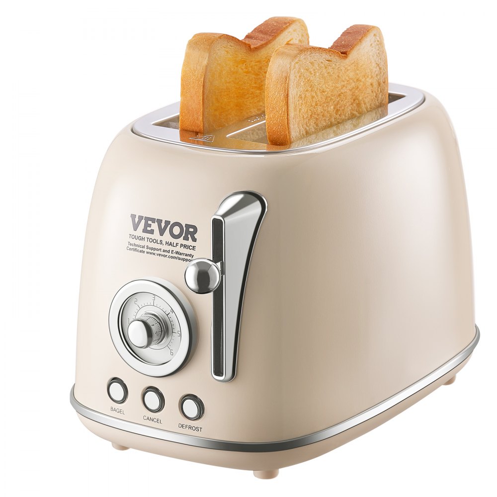 VEVOR Brushed Stainless Steel Toaster, 2 Slice, 825W 1.5'' Extra Wide Slots Toaster with Removable Crumb Tray 5 Browning Levels, Cancel Defrost and Bagel Functions for Toasting Bread Bagel Waffle - JYDSLFGKDCK2DYO49V1