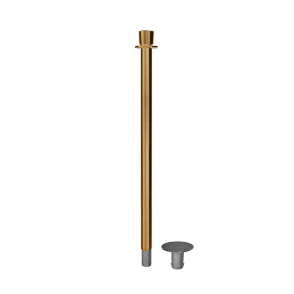 Montour Line Stanchion Post and Rope Removable Base Sat.Brass Post Crown Top - SP400R-CN-SB