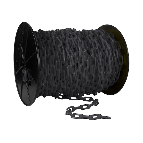 Mr. Chain 1.5" x 200' Slate Gray Plastic Safety Chain - Reel - 30157