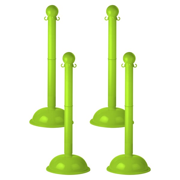 Mr. Chain Safety Green HD Stowable Stanchion, 6PK - 93614-4