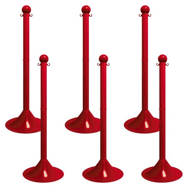 Mr. Chain Safety Green HD Stowable Stanchion, 6PK - 93614-4