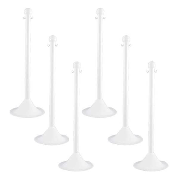 Zoro Select Light Duty Stanchion, 41 In. H, White, PK6 - 91501-6