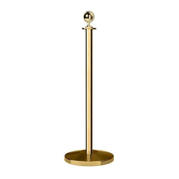 Montour Line Stanchion Post and Rope Pol.Brass Post Ball Top - EP400-BA-PB