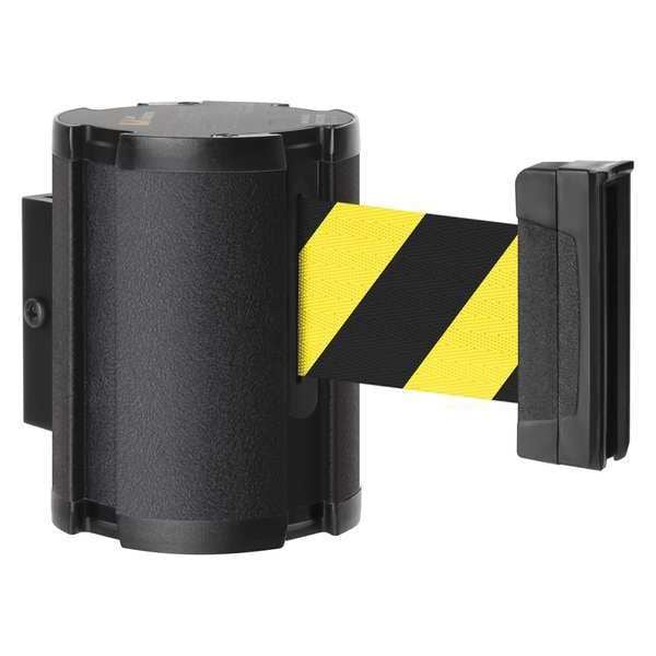 Lavi Industries Retractable Belt Barrier, Black, 15 ft Length, Wrinkle - 50-41300WB/SF