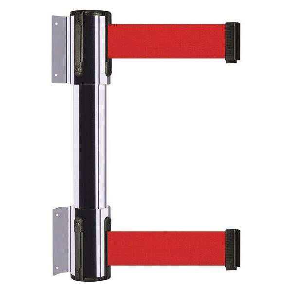 Tensabarrier Belt Barrier, Polished Chrome, 7 1/2 ft Length, 16 1/2 in Post Height, No Legend - 896T2-1P-STD-R5X-C