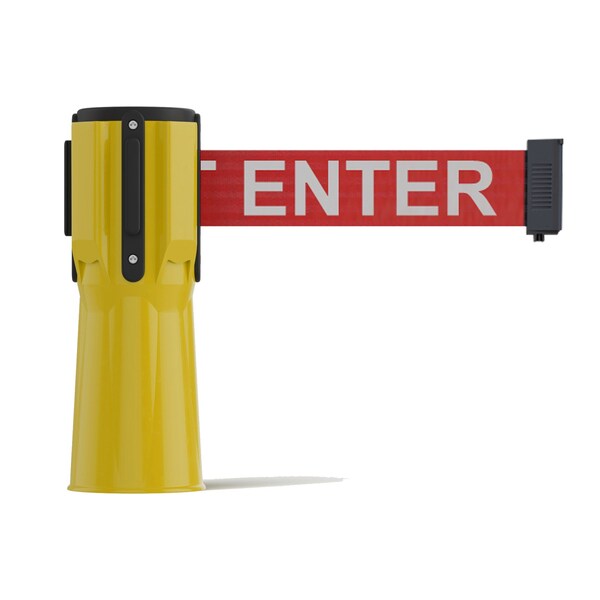 Montour Line Retractable Belt Barrier Cone Mount Yellow Case 11ft. R.Cau.Belt - CP100-YW-CAURW-110