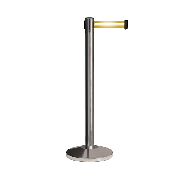 Montour Line Stanchion Belt Barrier Pol.Steel Post 7.5ftY Ref. Belt - ES400-PS-YRH-ML-75