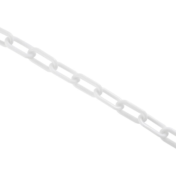 Global Industrial Plastic Chain Barrier, 1-1/2x50'L, White - 954112WH
