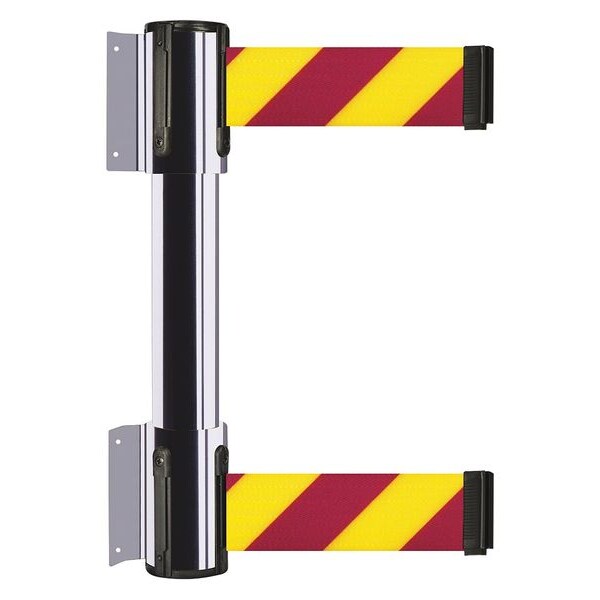Tensabarrier Belt Barrier, Polished Chrome, 7 1/2 ft Length, 16 1/2 in Post Height, No Legend - 896T2-1P-STD-D5X-C