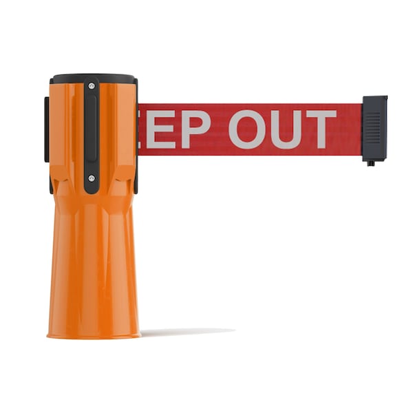 Montour Line Retractable Belt Barrier Cone Mount Orange Case 7.5ftRDang.Belt - CP100-OR-DANGERW-75