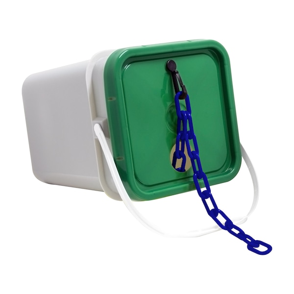 Mr. Chain 1" x 350' Traffic Blue Plastic Safety Chain - Pail - 10026-P