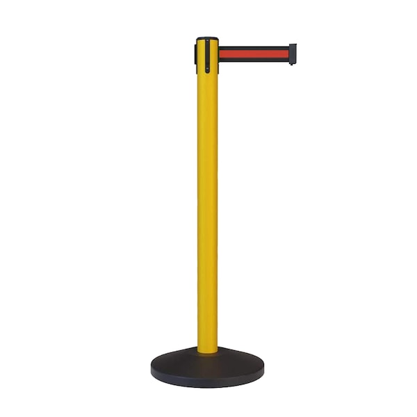Montour Line Stanchion Belt Barrier Yellow Post 11ft. Black/Rd HL Belt - ES400-YW-BRH-110