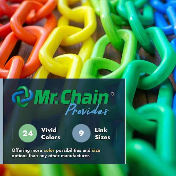 Mr. Chain 2" x 50' Army Tan Plastic Safety Chain - 50055-50