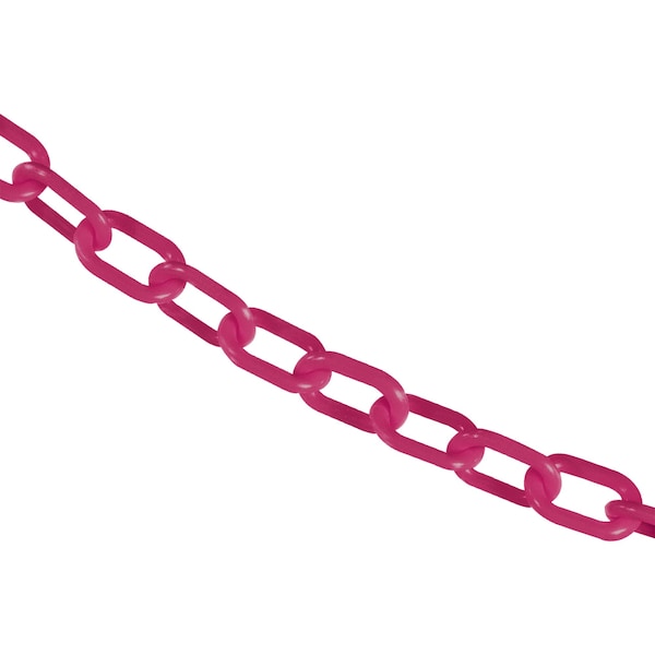 Mr. Chain 1" x 500' Safety Pink Plastic Safety Chain - 10025-500