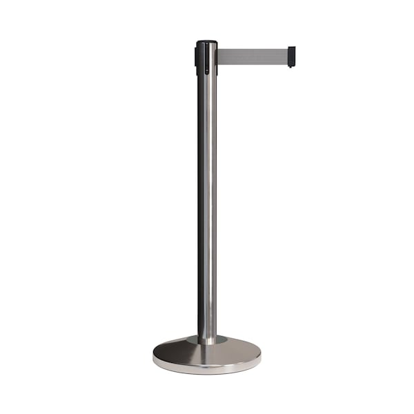 Montour Line Stanchion Belt Barrier Pol.Steel Post 13ft. Lt Gry Belt - ES400-PS-LGY-130