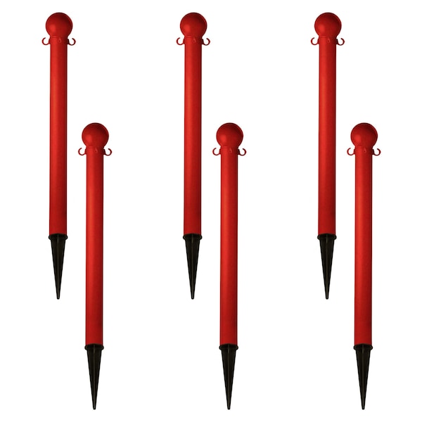 Mr. Chain 3" Red Ground Pole (6-Pack) - 95505-6