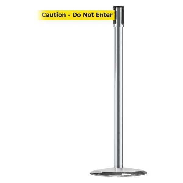 Tensabarrier Barrier Post with Belt, 7 1/2 ft Length, 38 in Post Height, Caution Do Not Enter - 890U-1S-1S-1S-STD-NO-YAX-C