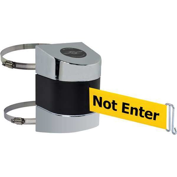Tensabarrier Belt Barrier, Chrome, Belt Color Yellow - 897-30-C-1P-NO-YAX-A