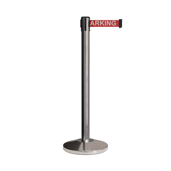 Montour Line Stanchion Belt Barrier Pol.Steel Post 13ft. NoPa.Belt - ES400-PS-NOPARRW-130