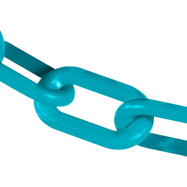 Mr. Chain 4" x 25' Turquoise Plastic Safety Chain - 40056-25